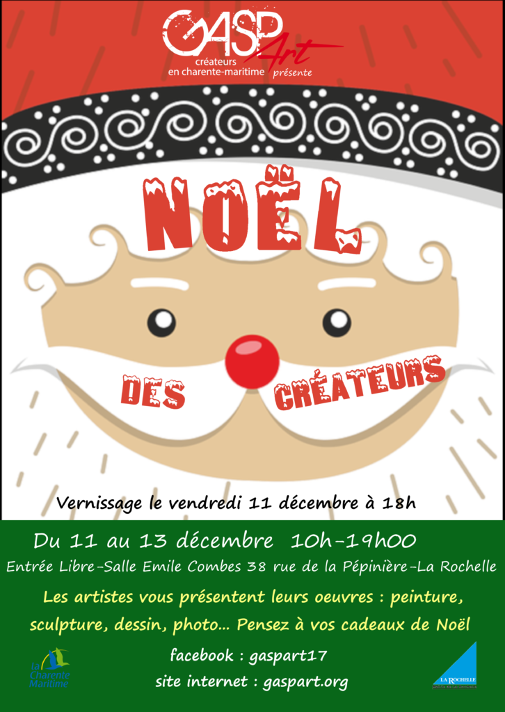 Noël des Créateurs asso gaspart marché de Noël artistes et créateurs en Charente-Maritime